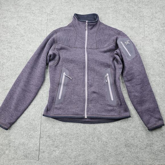 Arcteryx Covert Cardigan Womens Medium Purple Polartec Outdoor Hiking Jacket - Picture 1 of 10